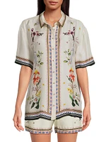 Wilah Ophelia Floral Silk-Blend Shirt