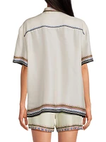 Wilah Ophelia Floral Silk-Blend Shirt