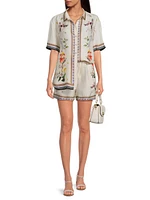 Wilah Ophelia Floral Silk-Blend Shirt