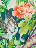 D'amour Shae Floral Silk Kimono-Inspired Robe