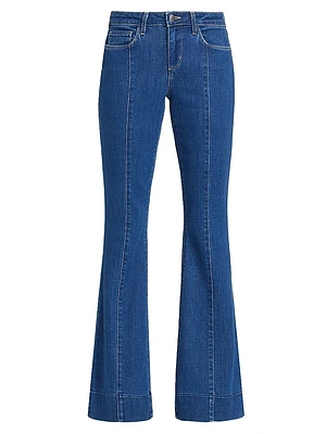 Lenora Low-Rise Seamed Flare Jeans