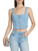 Saga Denim Button-Front Tank