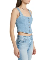 Saga Denim Button-Front Tank