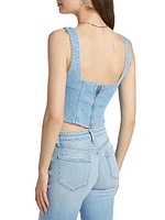 Saga Denim Button-Front Tank