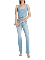 Saga Denim Button-Front Tank