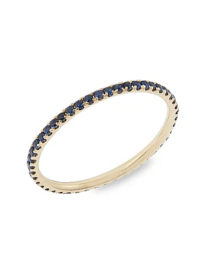 Classic Thread 18K Yellow Gold & Blue Sapphire Eternity Band