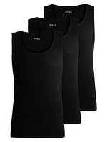 Three-Pack of Cotton Tank Tops with Embroidered Logos