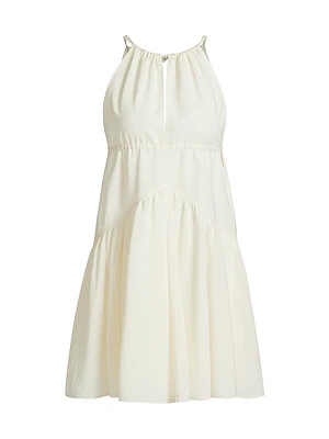 Poplin Halter Tie Minidress