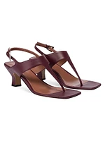 Portofino 55MM Leather T-Strap Sandals