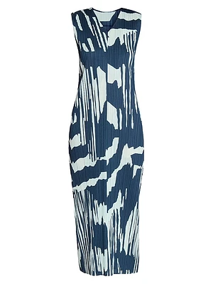 Refraction Printed Midi-Dress