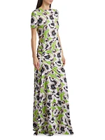 Annie Floral Short-Sleeve Maxi Dress