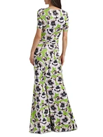Annie Floral Short-Sleeve Maxi Dress