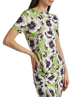 Annie Floral Short-Sleeve Maxi Dress