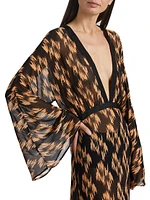 Pepper Printed Long-Sleeve Maxi Dress