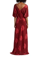 Grace Floral Silk Asymmetrical Bias-Cut Maxi Dress