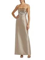 Phaedra Sequin Strapless Gown