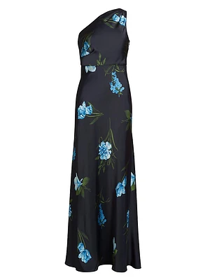 Delphine Floral One-Shoulder Maxi Dress