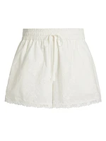 Eila Embroidered Cotton Shorts