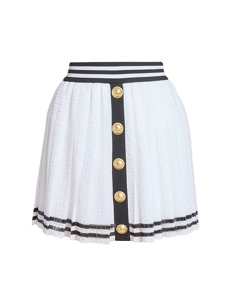 Striped Logo Knit Miniskirt