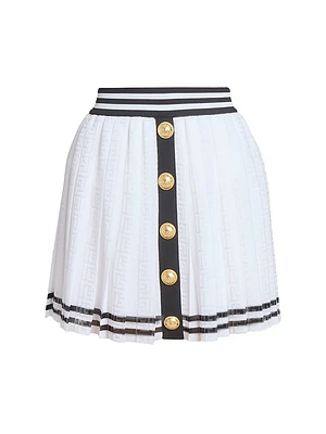 Striped Logo Knit Miniskirt