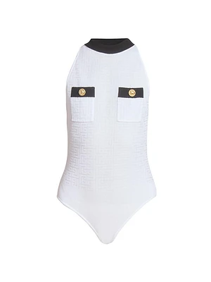 Logo Knit Sleeveless Bodysuit