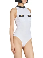 Logo Knit Sleeveless Bodysuit