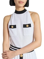 Logo Knit Sleeveless Bodysuit