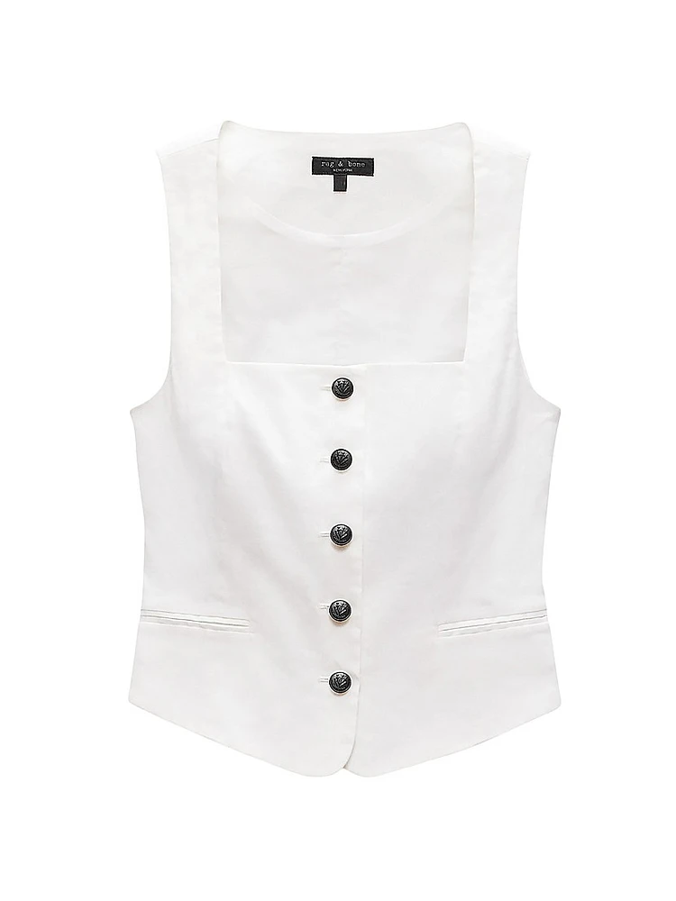 Mariana Linen-Blend Vest