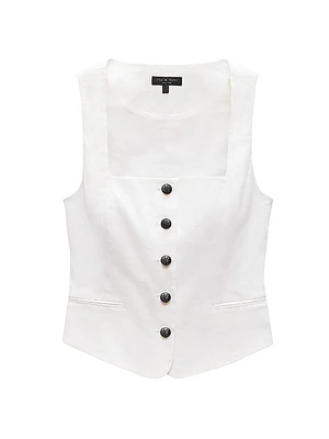 Mariana Linen-Blend Vest