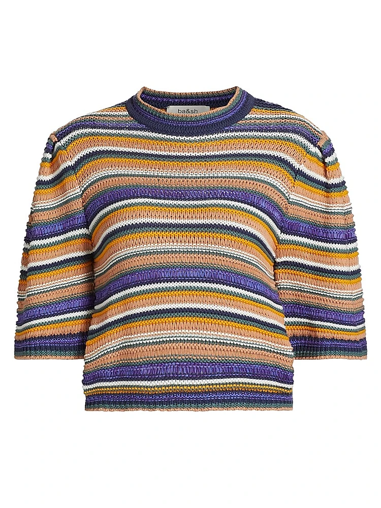Farfaela Striped Cotton Sweater