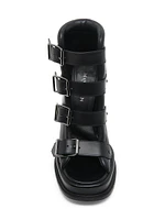 120MM Multi Buckle Leather Platform Sandals