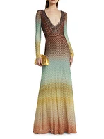 Raschel Lace Degradé Maxi Dress