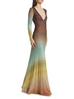 Raschel Lace Degradé Maxi Dress
