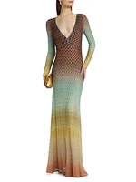Raschel Lace Degradé Maxi Dress