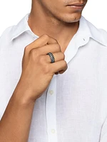 Chevron Band Ring Black Titanium