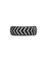 Chevron Band Ring Black Titanium