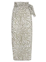 Cotton and Silk Ethnic Print Poplin Sarong