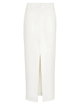 Cotton and Linen Cavalry Chino Skirt