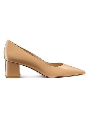 Power 50MM Leather Block-Heel Pumps