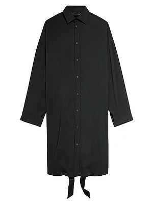 Lace-Up Shirt Dress