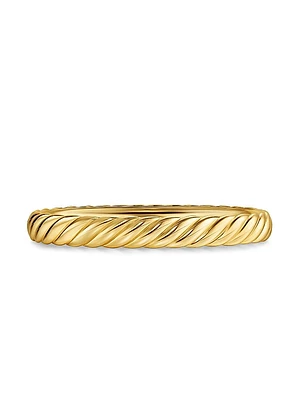 Sculpted Cable Bangle Bracelet in 18K Yellow Gold, 8MM