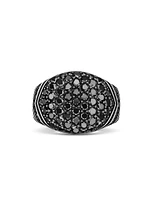 Chevron Signet Ring Sterling Silver
