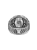 Chevron Signet Ring Sterling Silver