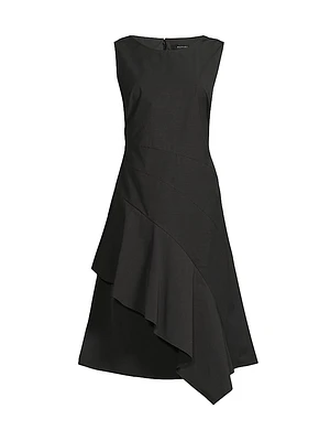 Asymmetric Origami Taffeta Dress