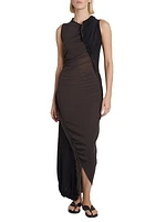 Beanstalk Two-Tone Drape Maxi-Dress