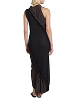 Beanstalk Two-Tone Drape Maxi-Dress