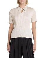 Sleek Pleats Polo Shirt