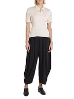 Sleek Pleats Polo Shirt