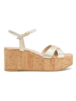 Dayna 65MM Wedge Leather Sandals
