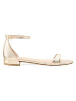 Nudist Metallic Leather Sandals